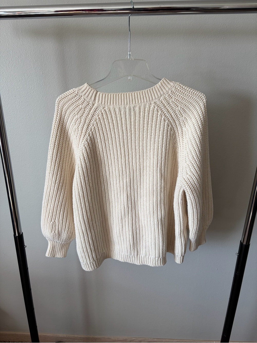 aerie Ivory Chunky Rib Crewneck Sweater - Picture 2 of 4